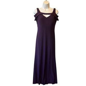 NW Nightway maxi dress 4P Sleeveless long gown Purple burgundy Evening formal